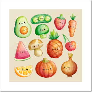 Fruits & Vegetables Illustration Posters and Art